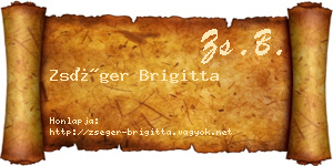 Zséger Brigitta névjegykártya